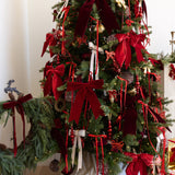 Glitter Bow Ornament - Red