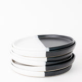 Dawson Appetizer Plate - Matte Black/White - Set of 6