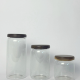 Glass Canister with Wood Lid - 3 Sizes
