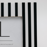Black and White Striped Resin Frame