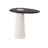 Cora Oak Marble Side Table