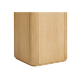Marisol Oak & Travertine Side Table