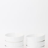 Sonnet Stoneware Bowl - Matte White/Glossy White - Set of 6