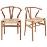 Evelina Outdoor Side Chair - Golden Ash/Natural - Set of 2