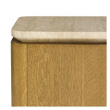 Marisol Oak & Travertine Side Table