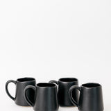 Dean Stoneware Coffee Mug - Matte Black - Set of 4