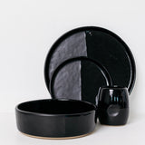 Sable Appetizer Plate - Matte Black/Glossy Black - Set of 6