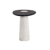 Cora Oak Marble Side Table