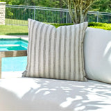 Basket Stripe Outdoor Pillow - Rattan - 20"x20"