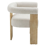 Barrel Boucle Dining Chair