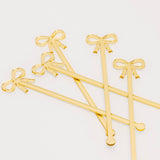 Bow Drink Stirrer - Gold - Set of 5