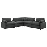 Collins Reclining Home Theater Seating Sectional in black