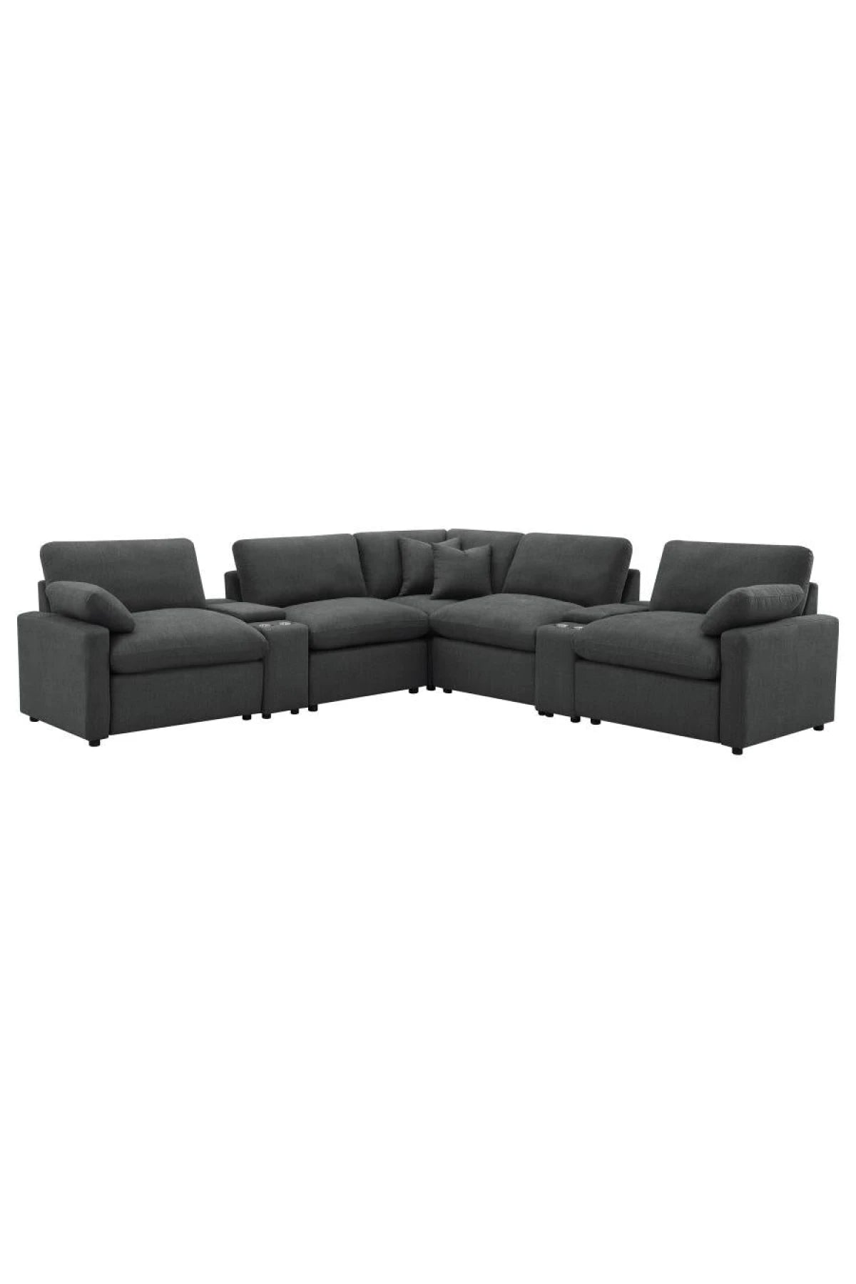 Collins Reclining Home Theater Seating Sectional in black