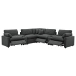 Collins Reclining Home Theater Seating sectional in dark grey