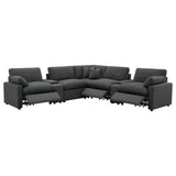 Collins Reclining Home Theater Seating sectional in dark grey
