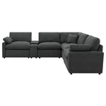 Collins Reclining Home Theater Seating sectional in dark grey