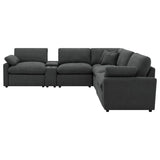 Collins Reclining Home Theater Seating sectional in dark grey