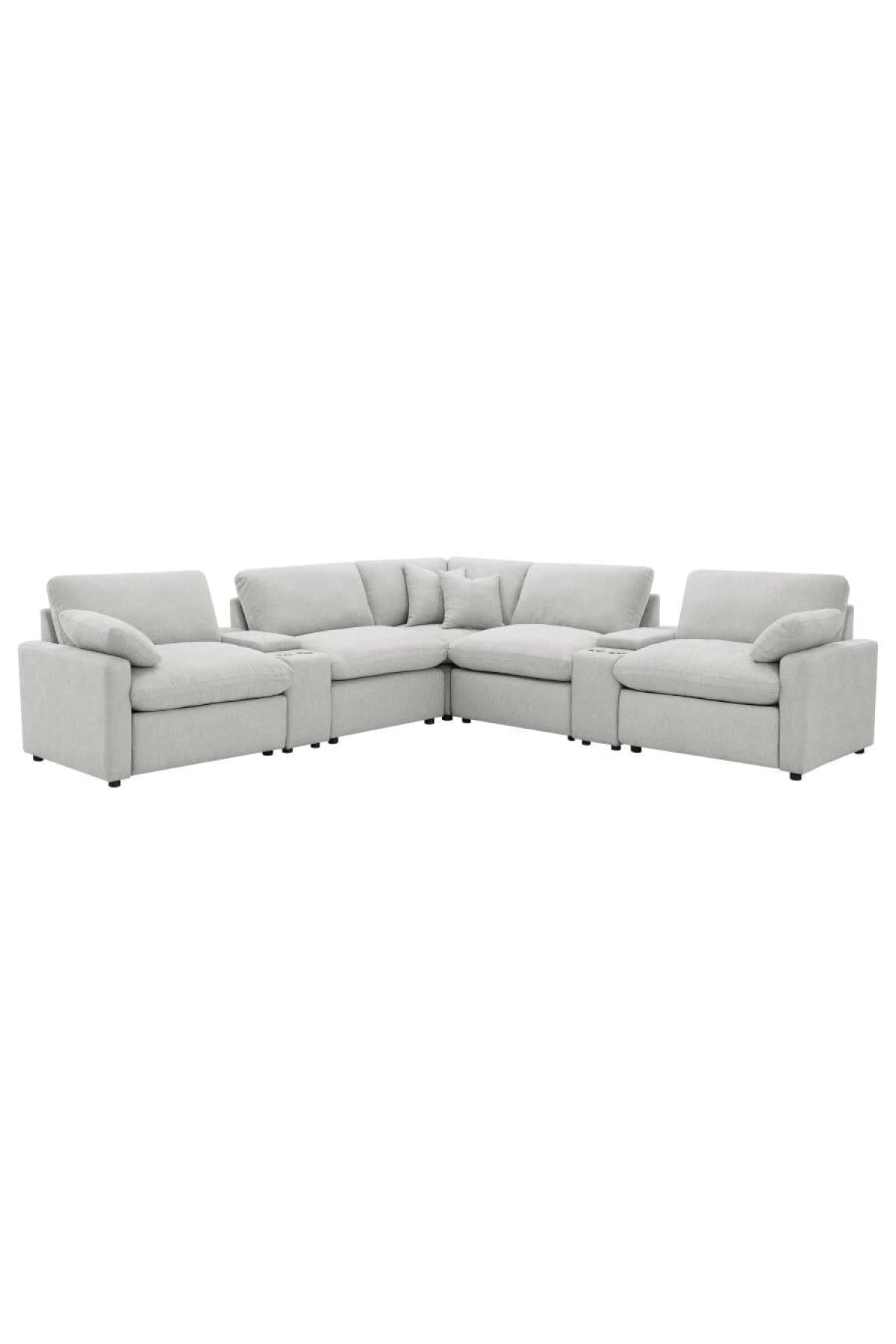 Collins Reclining Home Theater Seating sectional in white