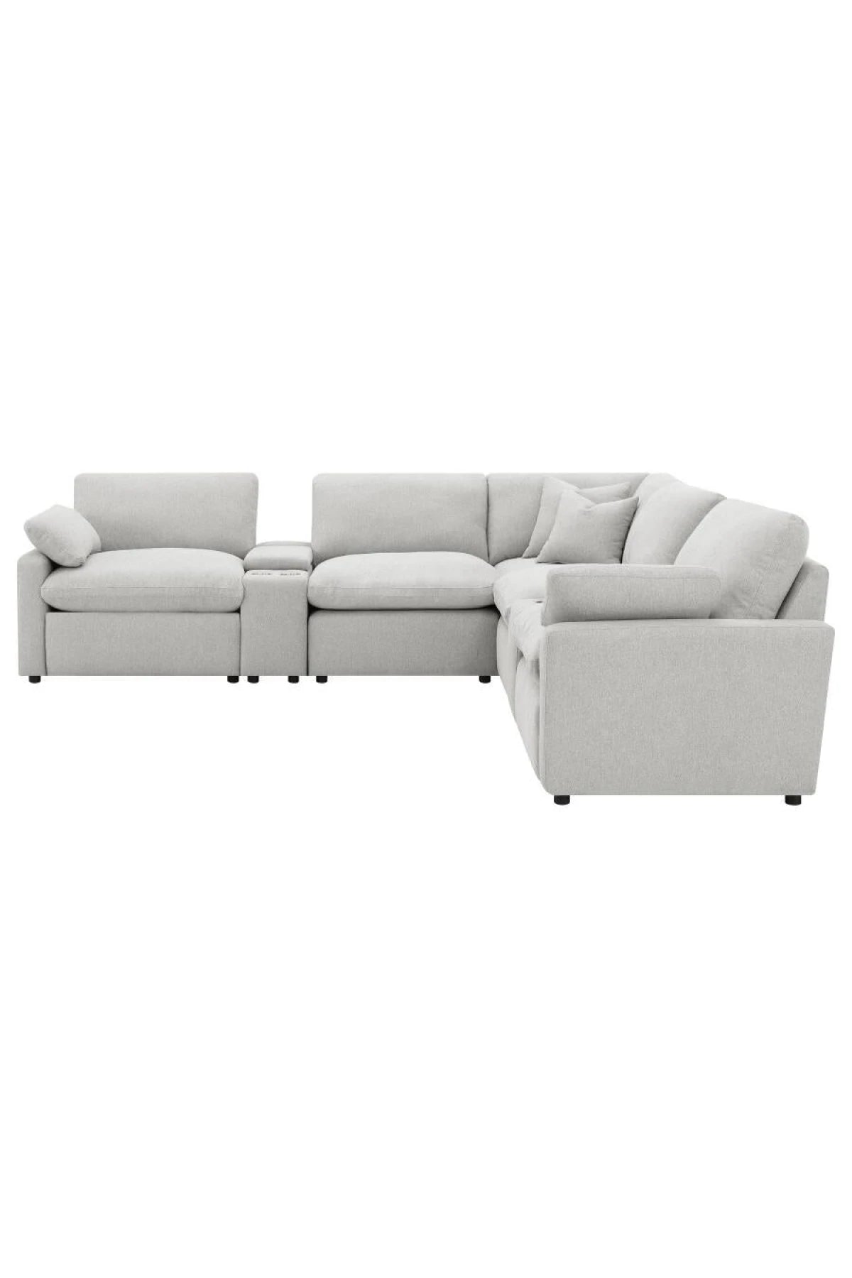 white Collins Reclining Home Theater Seating sectional