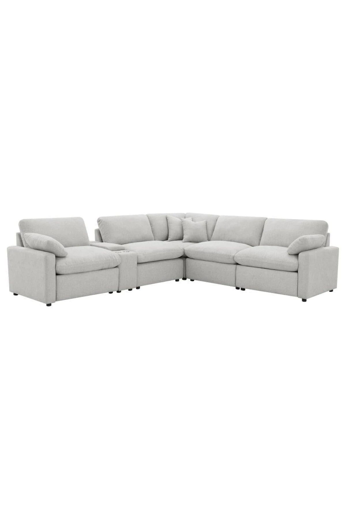 Collins Reclining Home Theater Seating setional in white
