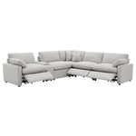 Collins Reclining Home Theater Seating Sectional in Cream