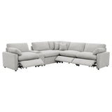 Collins Reclining Home Theater Seating Sectional in Cream