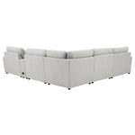 back of Collins Reclining Home Theater Seating sectional in white