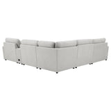 back of Collins Reclining Home Theater Seating sectional in white