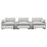 Collins Reclining Home Theater Seating in white reclined