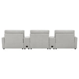 back of Collins Reclining Home Theater Seating in white