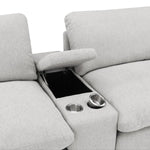 Collins Reclining Home Theater Seating in white with storage between seats