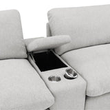 Collins Reclining Home Theater Seating in white with storage between seats