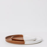 Waylon Appetizer Plate - Brown/White - Set of 6