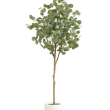 6' Artificial Eucalyptus Tree With White Decorative Planter
