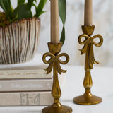 Bowtied Candleholder - 2 Sizes - Set of 2