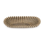 Brown Marble Ruffled Oval Bowl