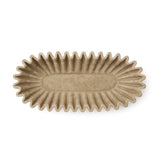 Brown Marble Ruffled Oval Bowl