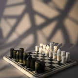 White & Black Marble Chess Set