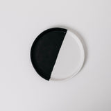 Dawson Appetizer Plate - Matte Black/White - Set of 6