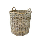 Grey Round Rattan Baskets - Set of 2