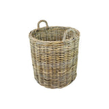 Grey Round Rattan Baskets - Set of 2