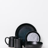 Dean Stoneware Coffee Mug - Matte Black - Set of 4