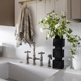 Heritage Large Bridge Kitchen Faucet with Side Sprayer