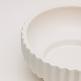 Cadence Ribbed Pedestal Bowl - White