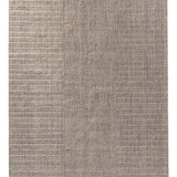 Amity rug wood ash is a rectangular grey and cream area rug with a textured, woven horizontal ribbed pattern in a warm taupe-gray color, shown flat against a solid white background.