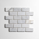 Antique Carrara Brick Mosaic Tile by Castelli Marble