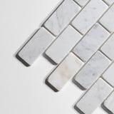 Antique Carrara Brick Mosaic Tile by Castelli Marble