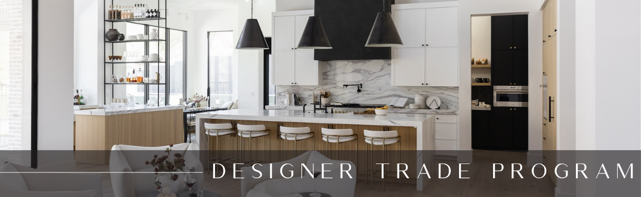 Luxury kitchen featuring decor from THELIFESTYLEDCO's interior design trade program