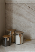Bubble Glass Canister with Wooden Spoon - 3 Sizes