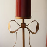 Bow Detail Gold Pillar Candle Stands - Set of 3